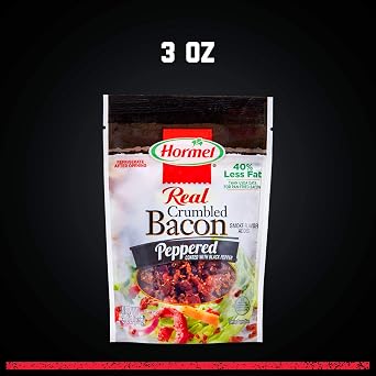 HORMEL Crumbled Bacon, Peppered, 3 Ounce