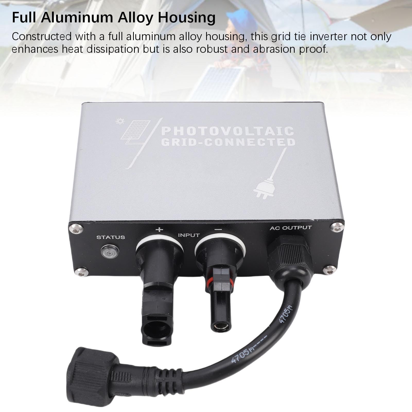 Inversor Solar, IP45 Impermeable, Carcasa de Aleación de Aluminio con Conector de CA Flexible, para Fotovoltaico Doméstico
