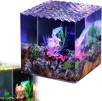 Handmade Home Decor Bedside Night Light, Unique Resin Illumination, Ocean Theme Perspective Painting, Mens Office Decoration, Suitable for Holidays 10 * 10cm