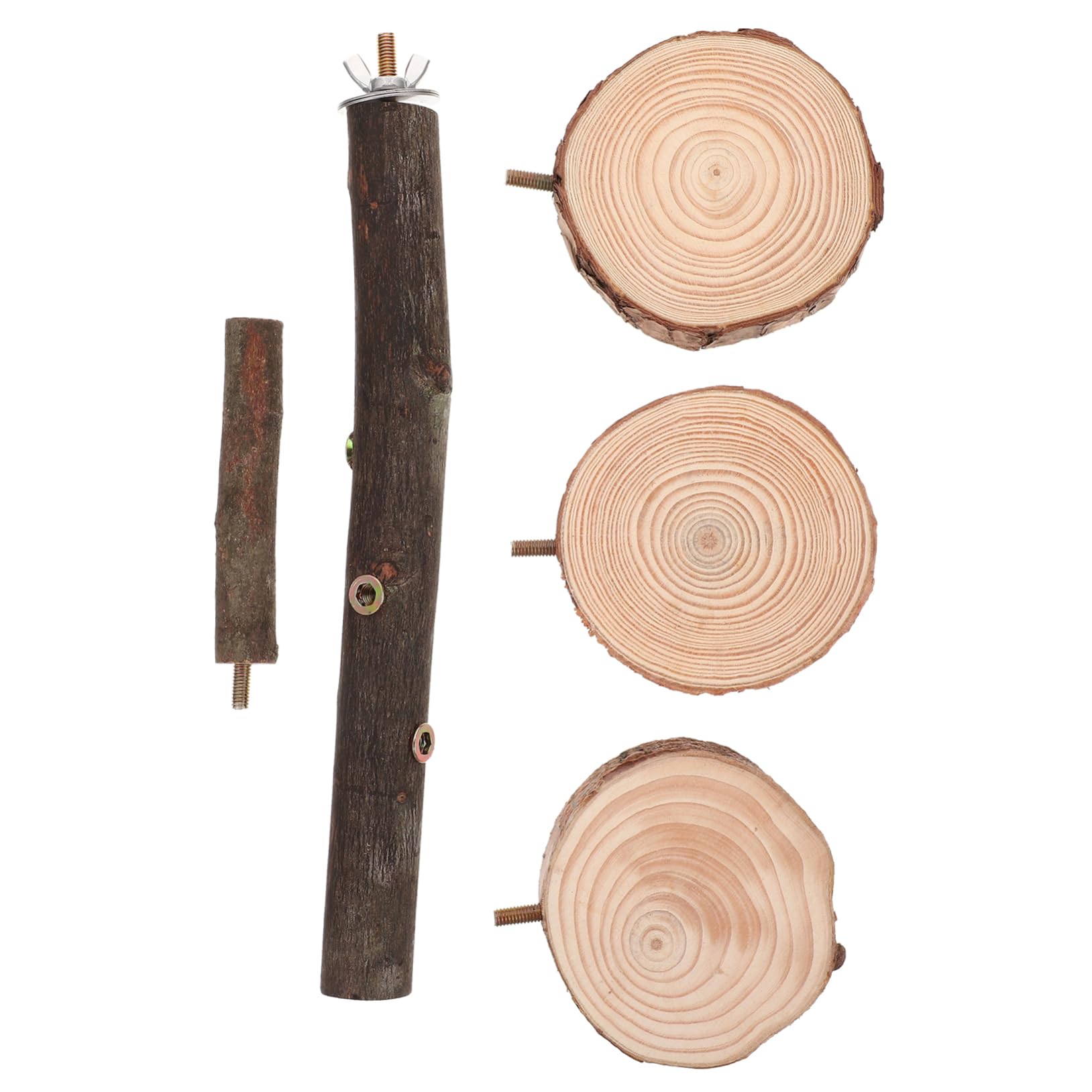 Vogel-Spielzeug Aus Holz Mit Kork-Sitzstange – Für Papageien & Sittiche – Kauspaß & Intelligenzförderung