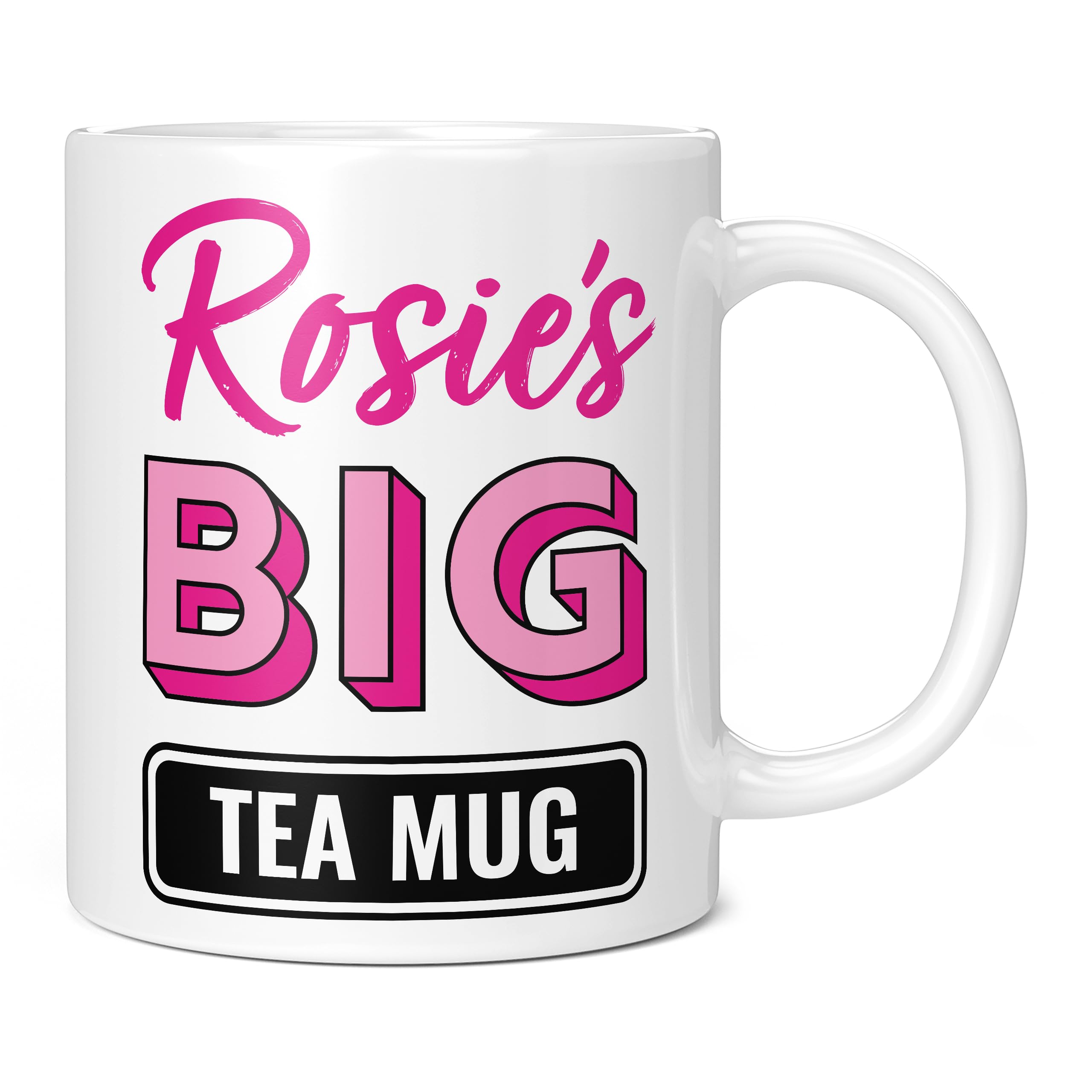 Mug Monster - Personalised Name Big Tea Mug, Custom Mother's Day, Customisable Birthday Present for Her, Giant Mugs for Women, Huge Cup Hot Drinks, Oversized Tea Cup, Extra Large Ceramic Gift