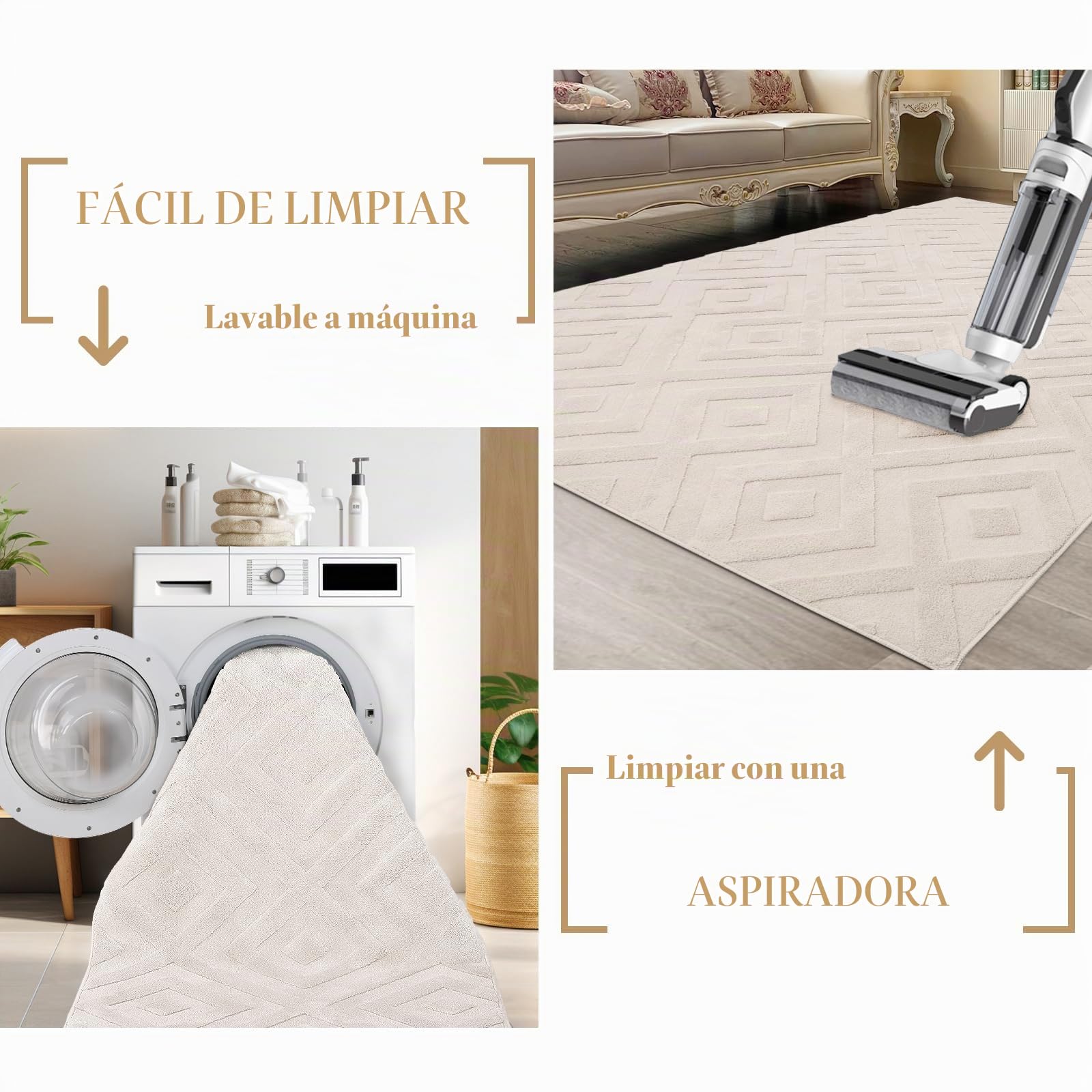 Enyhom Alfombra Salon Lavable a Máquina 140 x 200 cm, Grande Suave Alfombra Habitacion Geométrica Alfombra Dormitorio Moderno Resistente a Las Manchas Tapete Quarto Antideslizante Tapetes para Sala