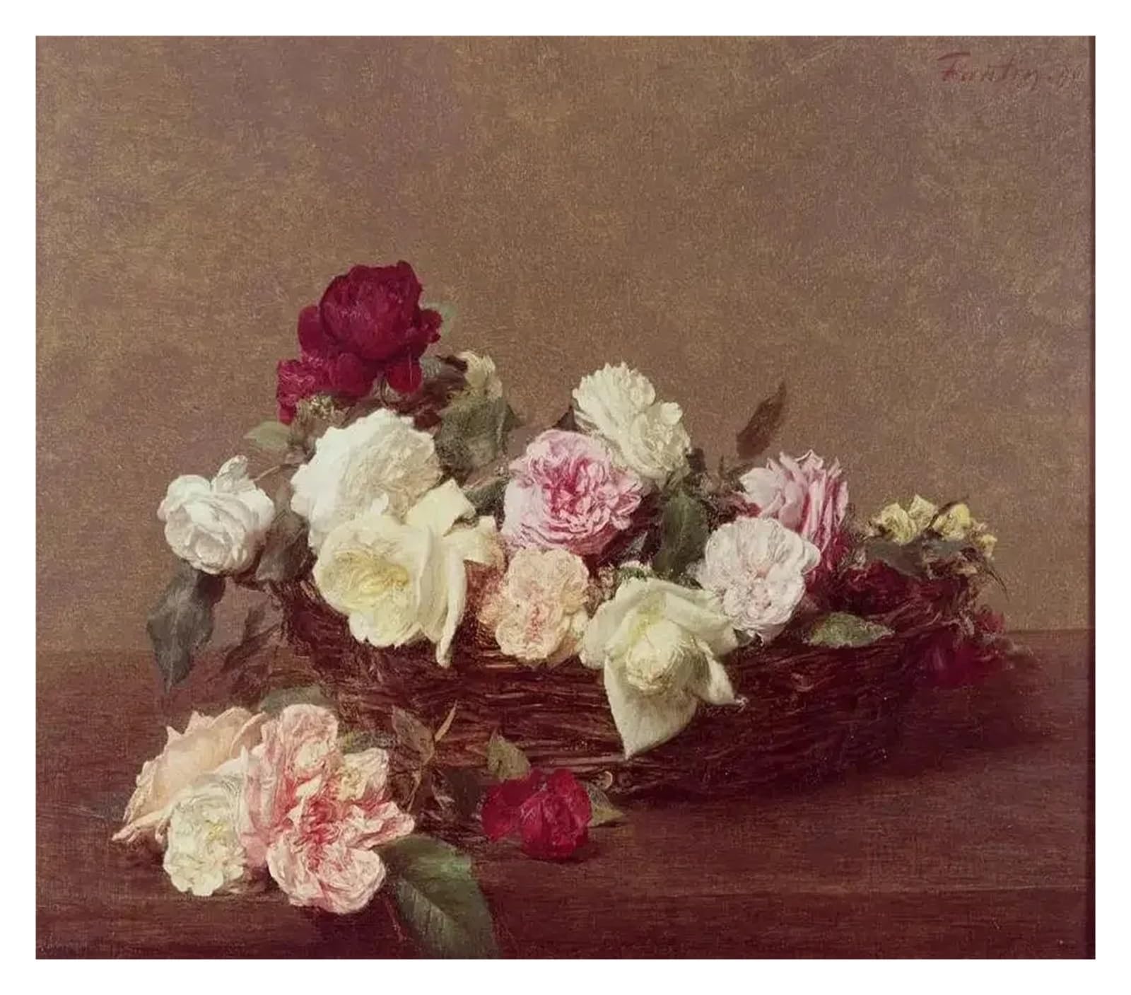 Affiche de bouquet de fleurs antiques vintage victorien sur toile 50x70cm