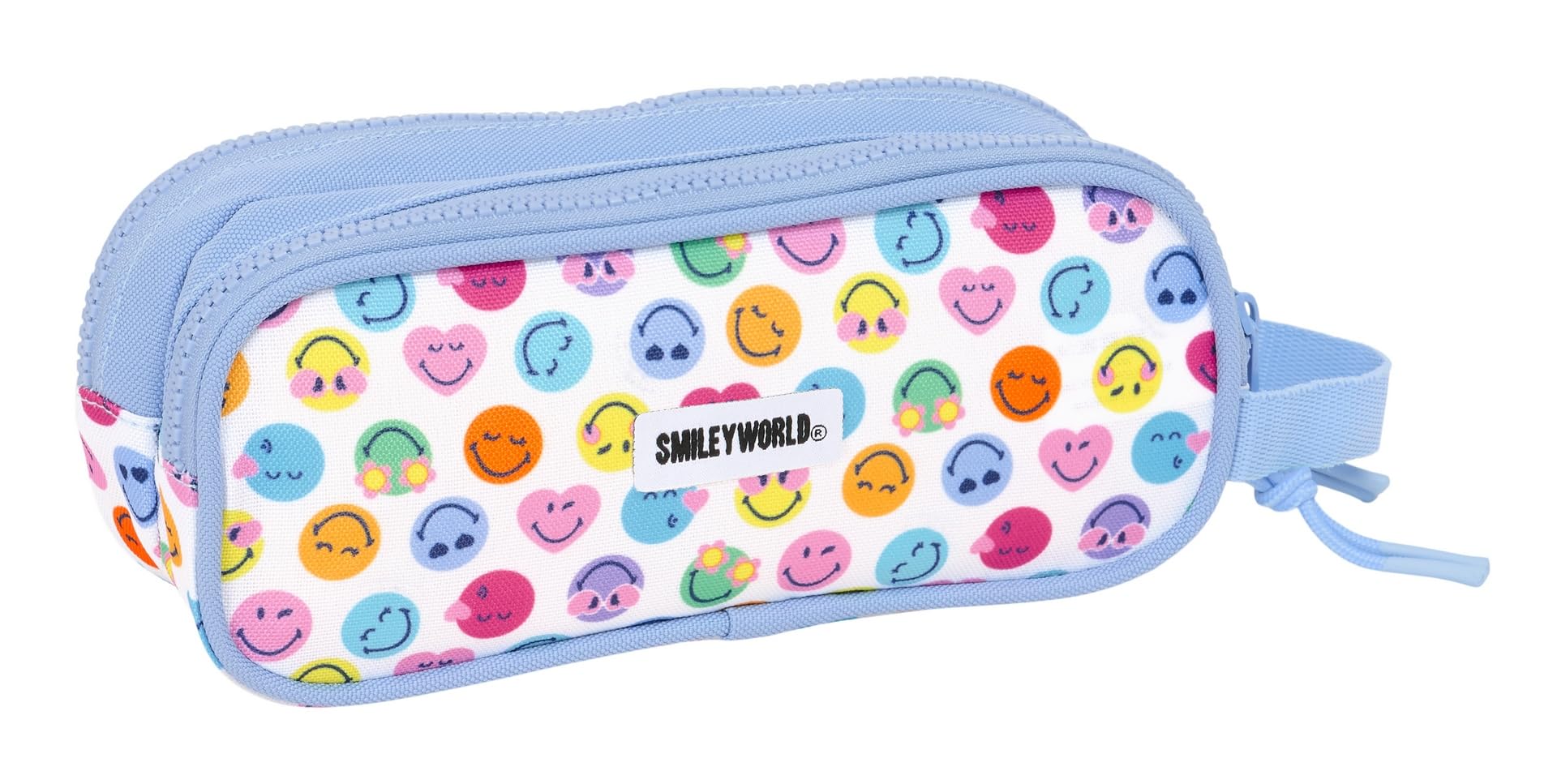 SMILEY WORLD JOYFUL, Double Pencil Case, Recyclable Fabric, Children's Pencil Case, Child - Image 2