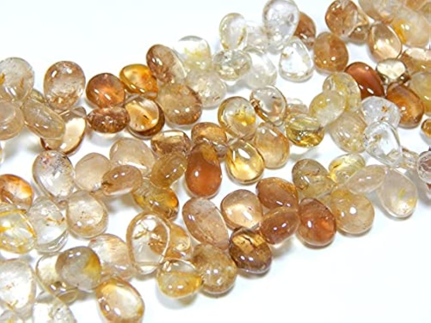 Gemme naturelle impériale topaze perles poire 8x11mm pour haute joaillerie