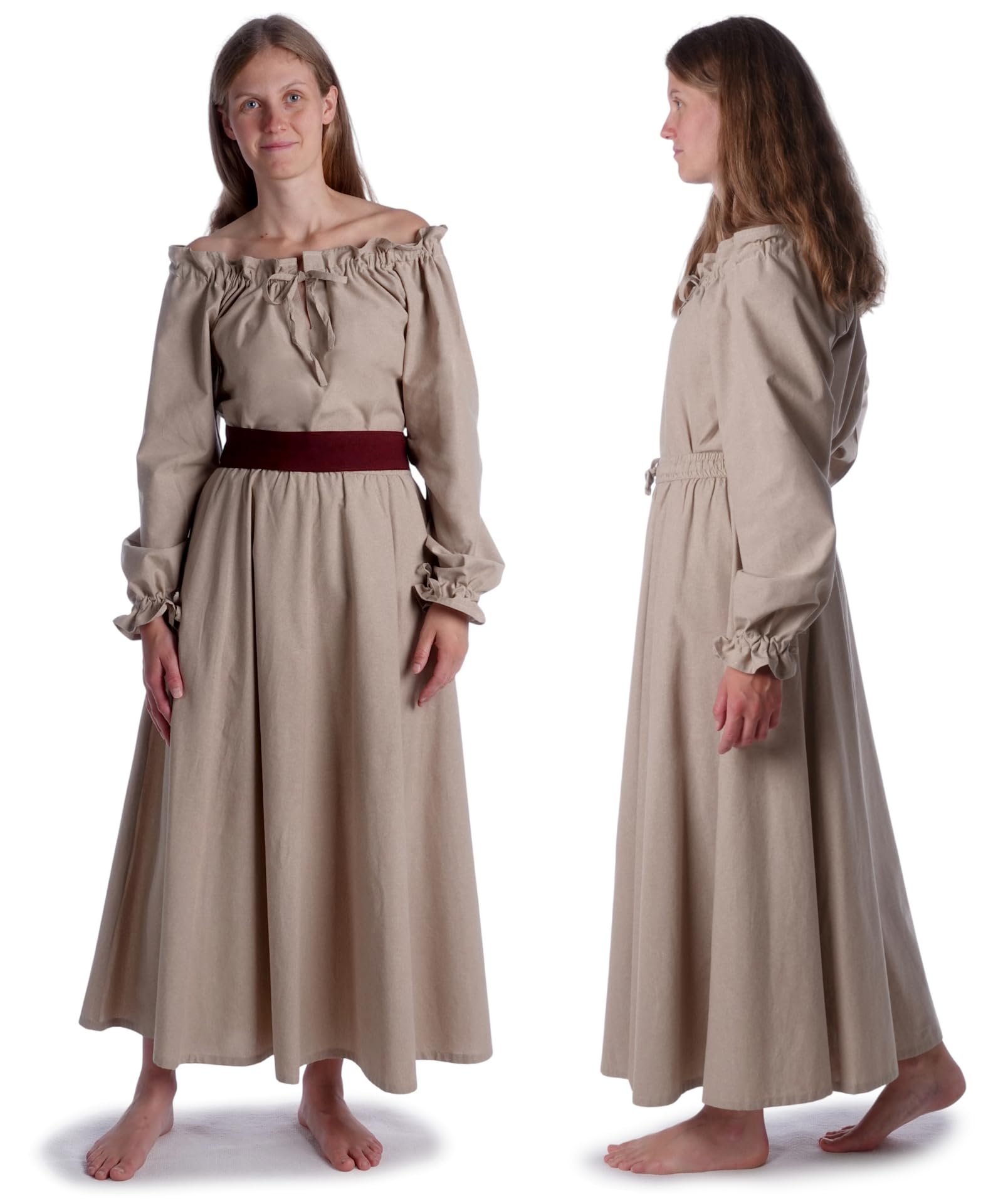 Gonna medievale Duzabel in puro cotone rosso, nero, beige, marrone S/M, L/XL, XXL/XXXL