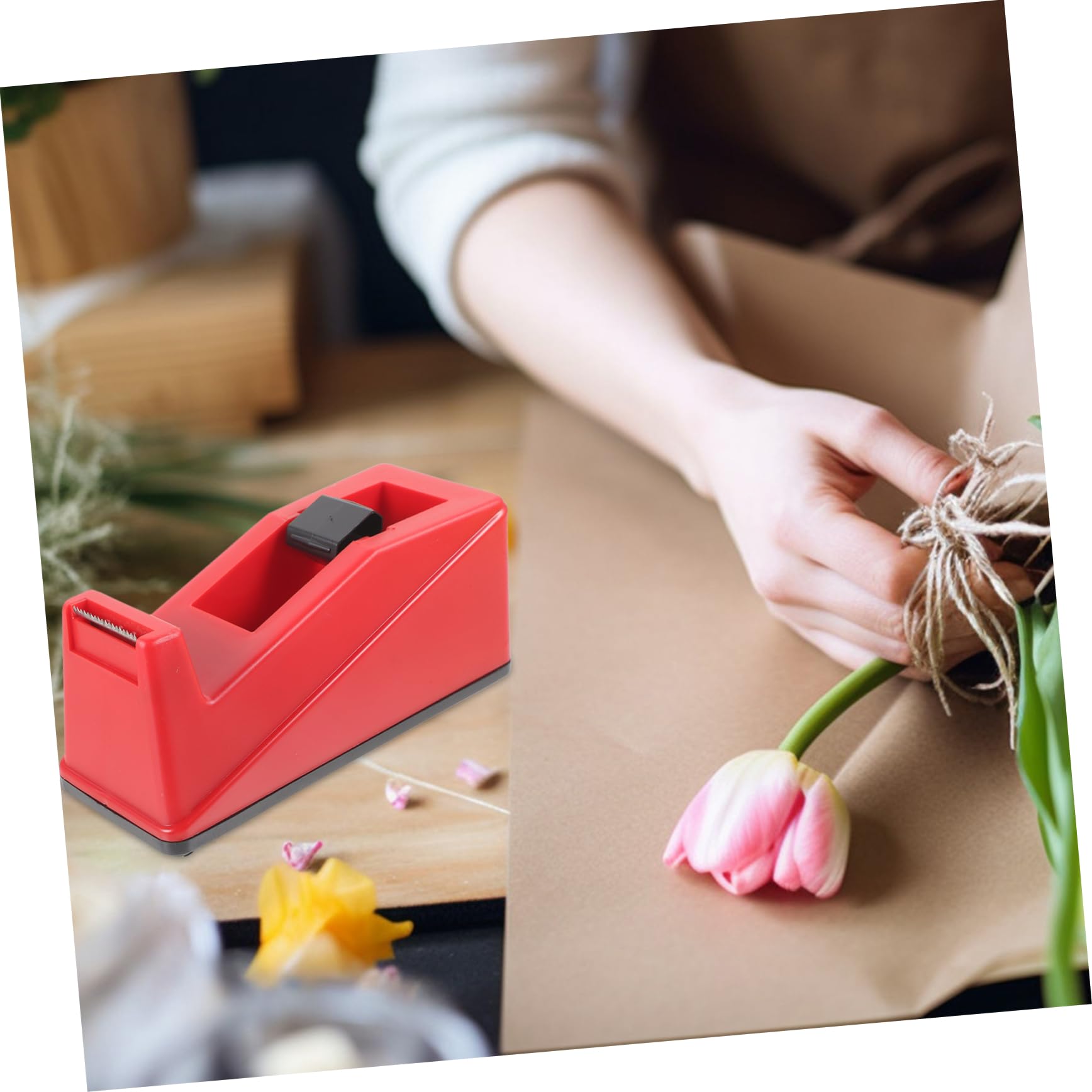 Operitacx 3 Set Base in Nastro Floreale Ghirlanda Arredamento Decalcomania Kit Nastro imballaggio Nastro da imballaggio distributore di Nastro Adesivo Avvolgere Il Gambo del Bouquet plastica