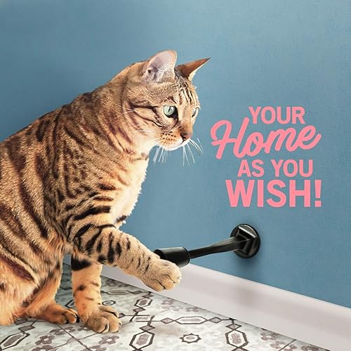 Miniatura 7 de Jack N'Drill - Tope de puerta rígido (paquete de 12) - Tope de puerta sólido negro inoxidable con puntas de goma duraderas Protege paredes y