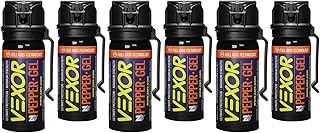 VEXORÂ® Pepper Gel from Zarcâ„¢, Maximum Strength Police Pepper Spray, Gel is The Future, Full Axis (360Â°) Technology Shoots from Any Angle 18-feet, Flip-top Safety and Belt Clip Included (6 Pack)