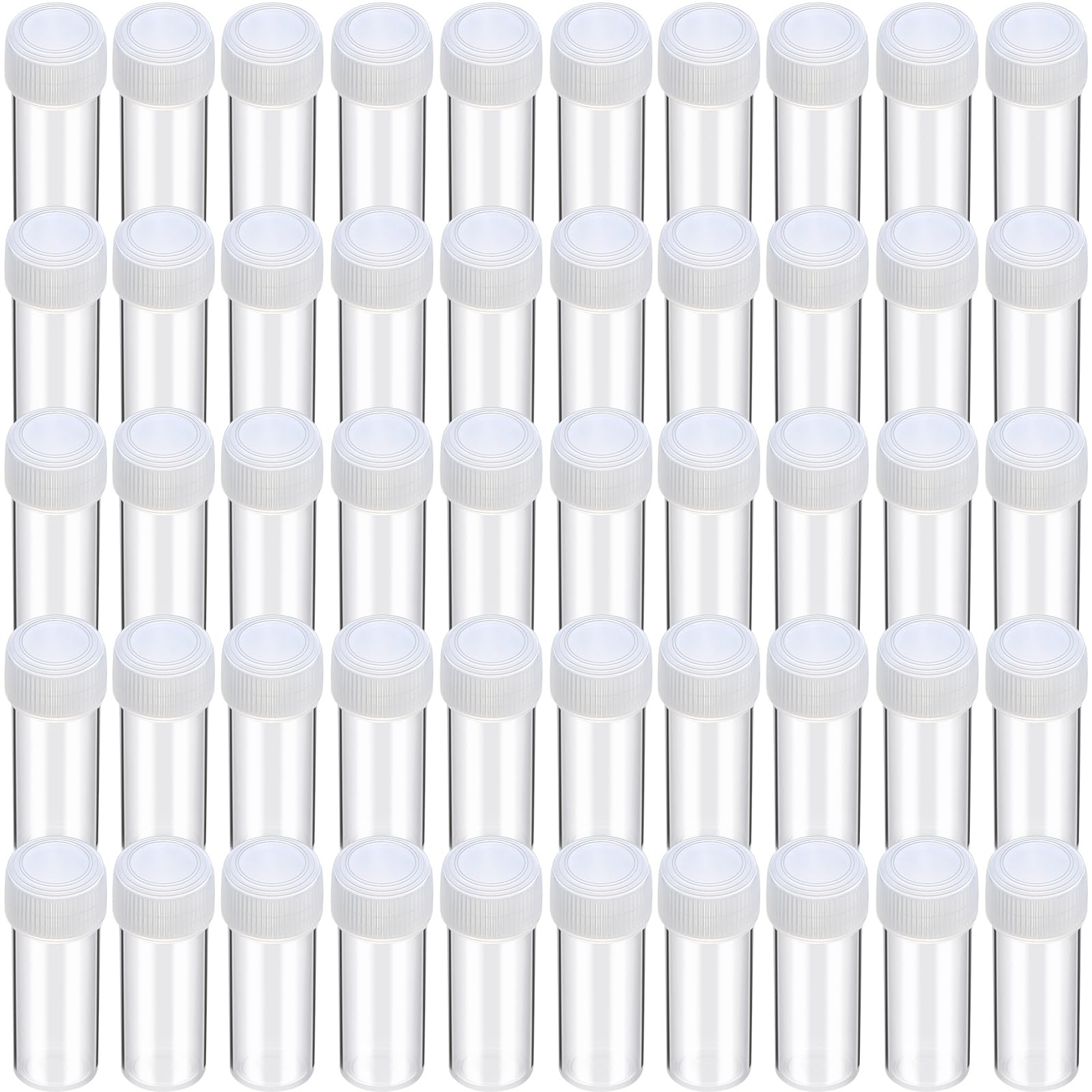 Lallisa 300 botellas de plástico pequeñas de 5 ml, botellas vacías de plástico transparente con tapas, botellas de muestra pequeñas, tubos de ensayo de plástico para almacenamiento de viaje,