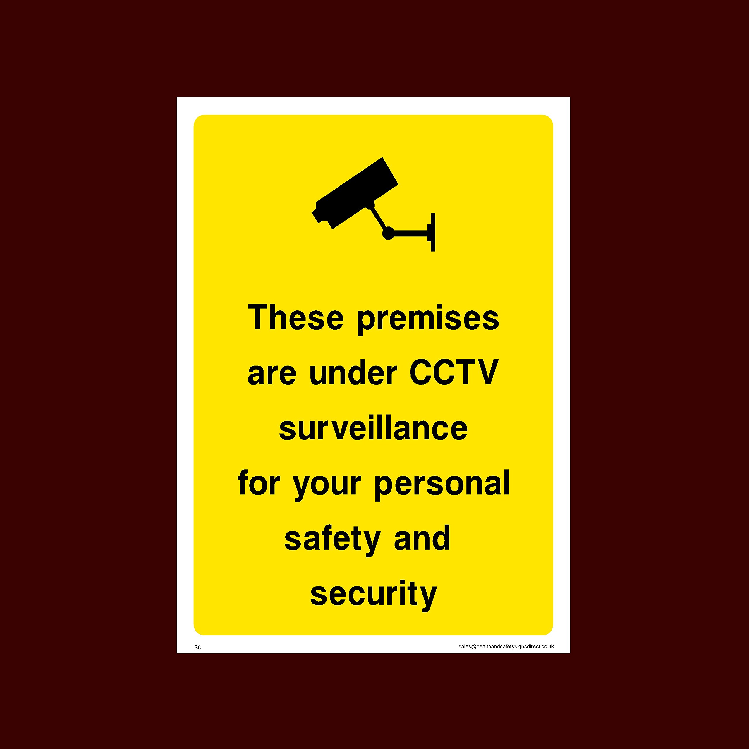 These premises are under CCTV surveillance for your personal safety Plastic Sign (S8) - CCTV, Security, Warning, Alarmed, Surveillance, Camera, Dogs, Premises