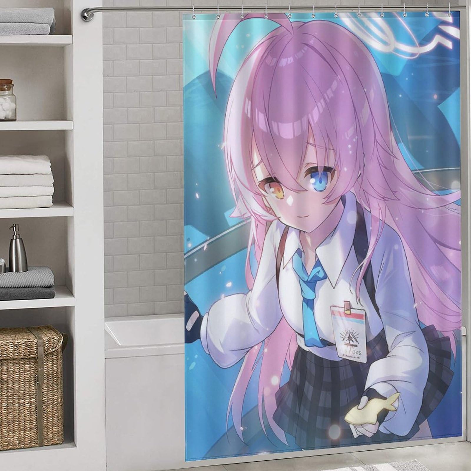 Amazon｜シャワーカーテン ブルアカ 小鳥遊ホシノ 60x72Inch