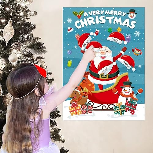 Miniatura 4 de Juegos de Navidad para niños con pin de nariz en muñeco de nieve de Navidad con 48 calcomanías y 2 vendas para la familia y adultos regalos de