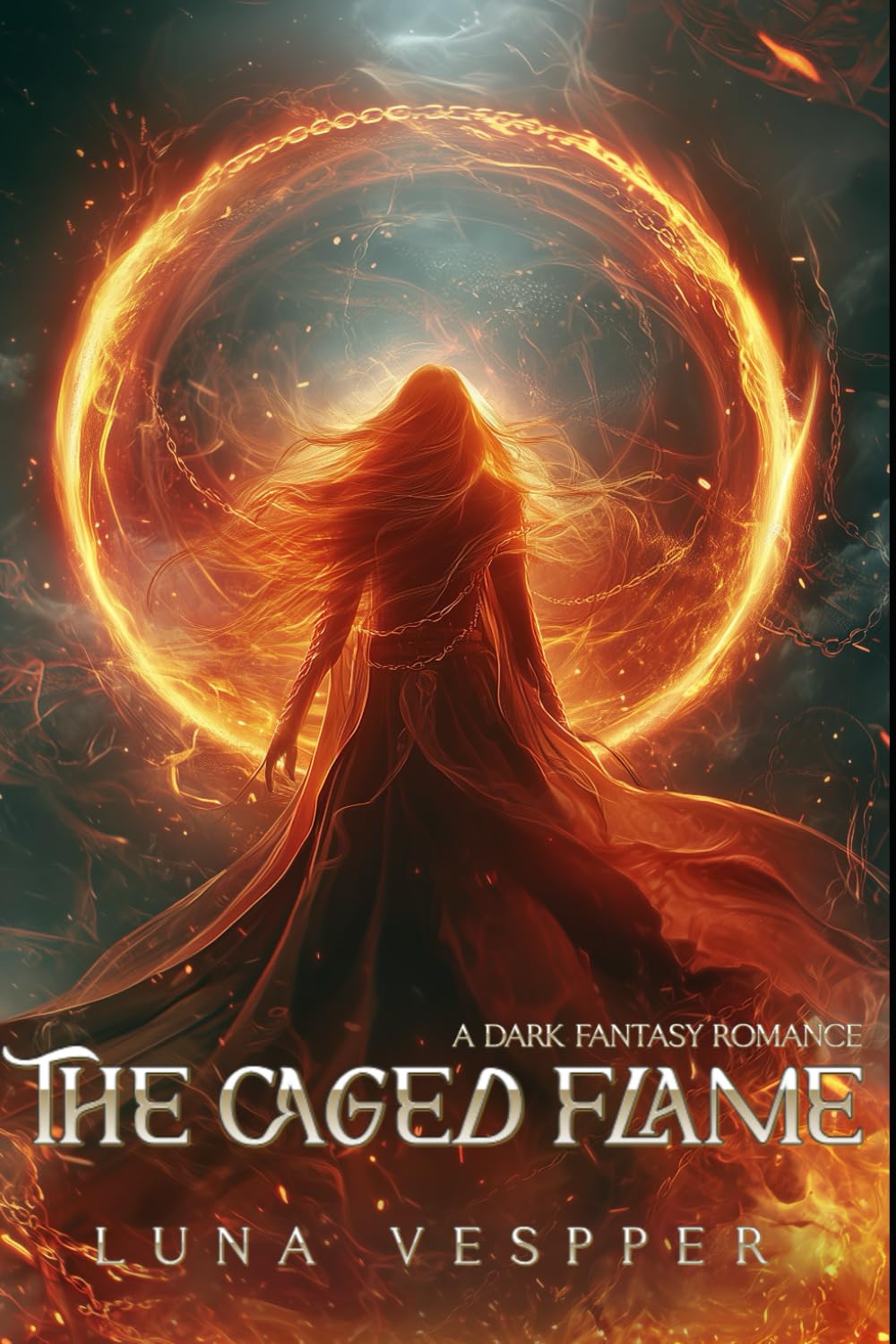 The Caged Flame: A Dark Fantasy Romance (Bound by Flame and Blood: Book 1)