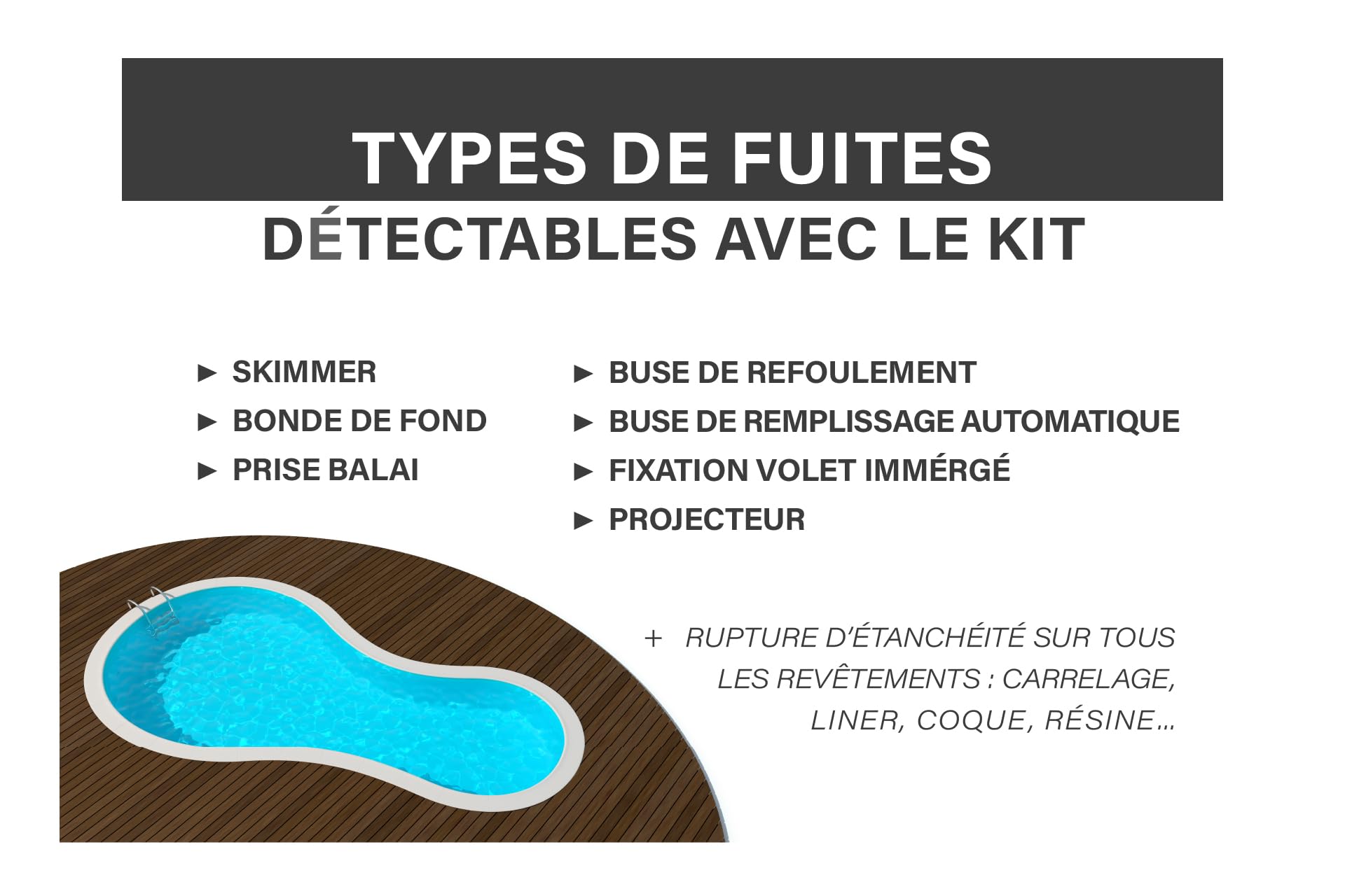 Méduze - Lecksuch-Set für Pool, 1 l, gebrauchsfertig – Universal
