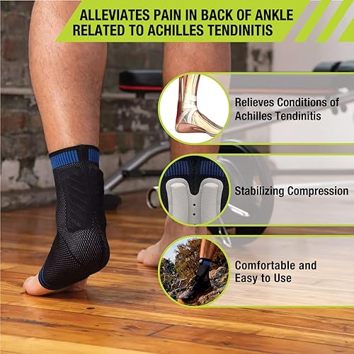Miniatura 3 de Pro-Tec Athletics Achilles Sleeve with Dual Gel Compression Strips, Achilles Tendon Support for Tendinitis Relief,