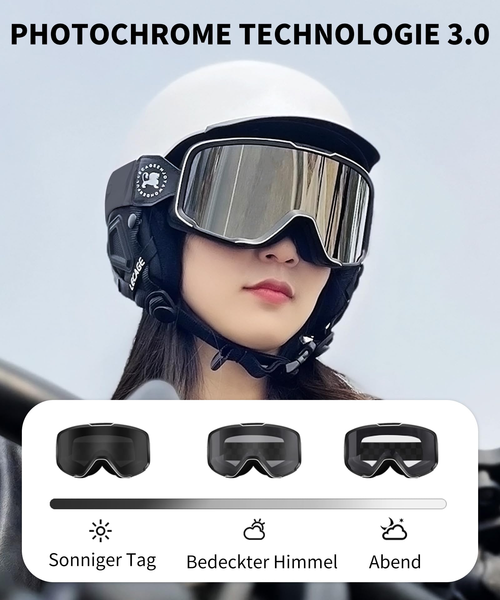 Lunettes de moto photochromiques pour homme et femme, coupe-vent, résistantes aux chocs, anti-buée, lunettes de moto