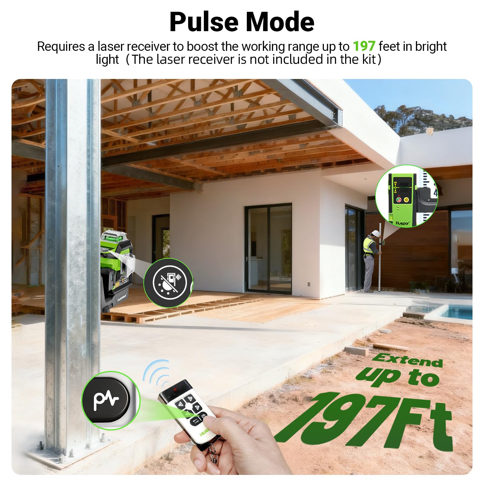 Huepar Laser Level - Self Leveling & Remote Control -8