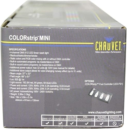 Miniatura 7 de Chauvet COLORSTRIP Mini LED Multicolor DJ Light Bar Efecto Tiras de Color + Bolsa