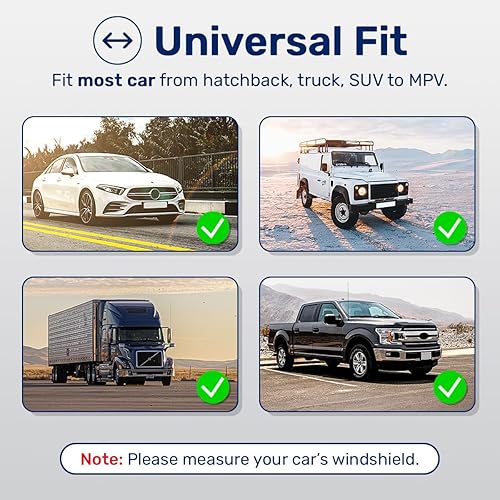 Miniatura 5 de Star Movie Baby Alien Guard - Parasol divertido para parabrisas de automóvil, SUV, camión (55 x 30 pulgadas), parasol para automóvil, parasol para