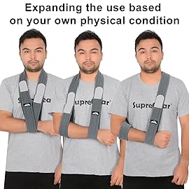 supregear Arm Sling, Adjustable Arm Support Strap, Lightweight Shoulder Immobilizer for Injured Elbow, Broken Collarbone, Torn Rotator Cuff, Dislocation or AC Separation, Left Right, Men Women
