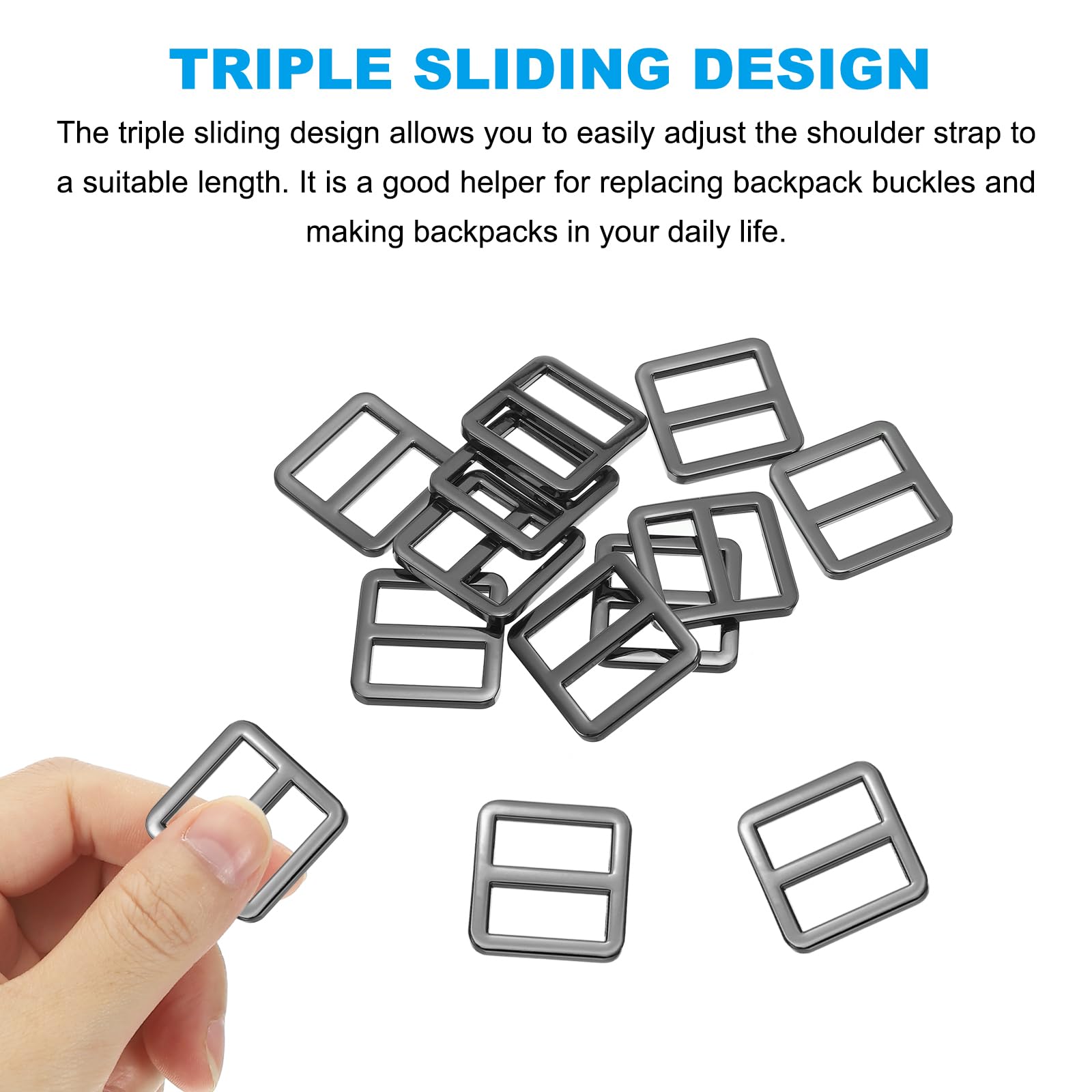 PATIKIL Flat Metal Slide Buckle 1.5 Inch / 38mm - Image 3