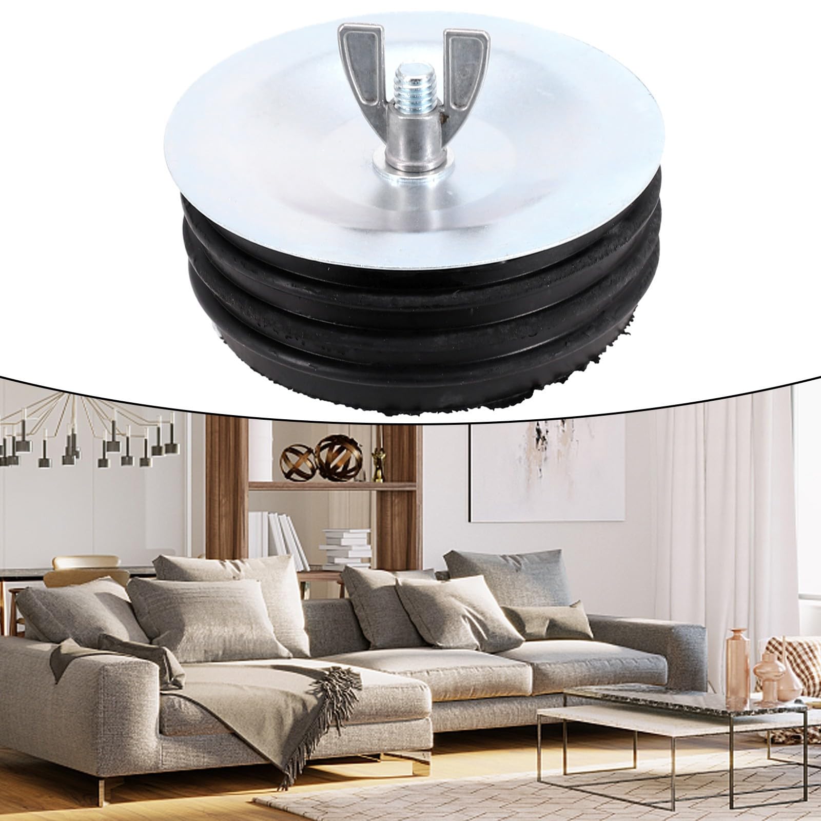 7,6 cm rioolreinigingsstok, expansiedop, rioolbuisstop, rioolreinigingstop, mechanische testplug met vlindermoer voor de meeste buizen, gootstenen
