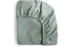 Luxuriously Soft and Breathable Mushie Crib Sheet in Soothing Roman Green (24" x 38")