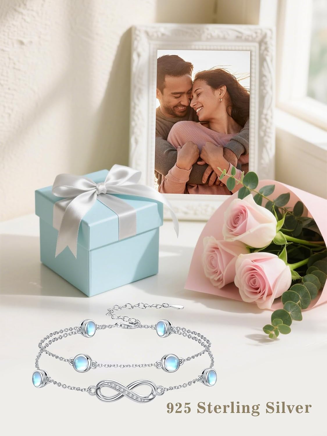 Dorunmo Anklet Bracelets for Women 925 Sterling Silver Infinity Anklets Bracelets Birthstone Jewelry Gifts for Mom Wife - Image 2