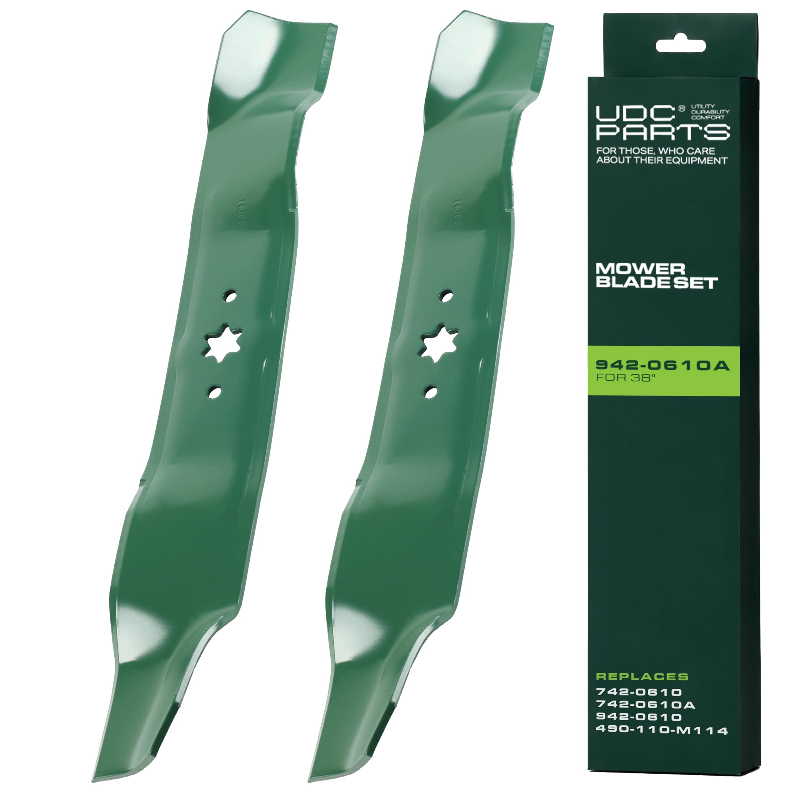 UDC Parts 942-0610A Mulching Blades Replacement for Cub Cadet 38", 2 Pack