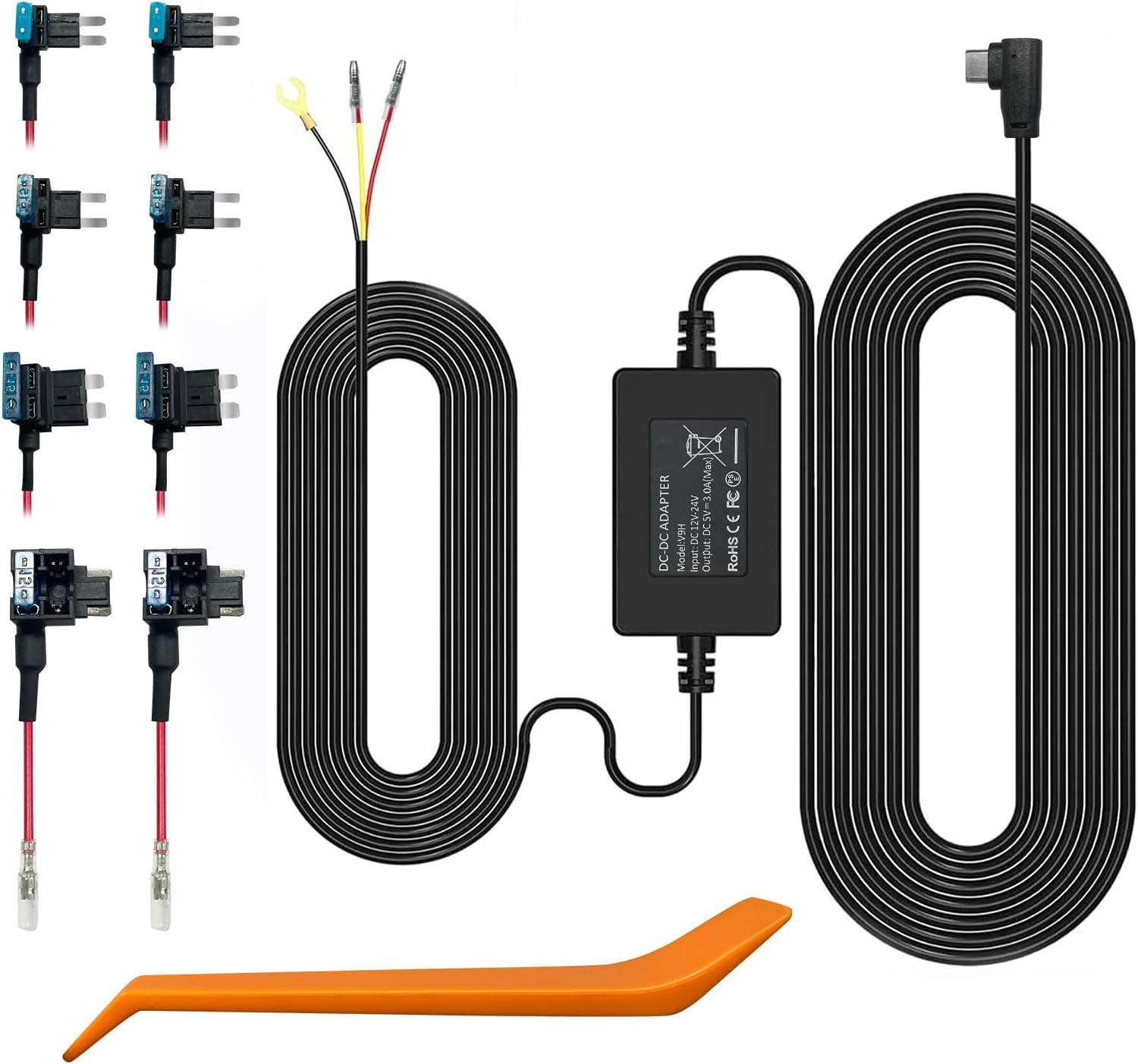 REDTIGER F7N Dash Cam Hardwire Kit USB C Port, Dashboard Camera Car Charger Cable Kit 12V- 24V to 5V w/Fuse Kit, Low Voltage Protection for Dash Cam Double-4 Fuses (B09WCTZ3Y8) Amazon Price History, Amazon Price Tracker