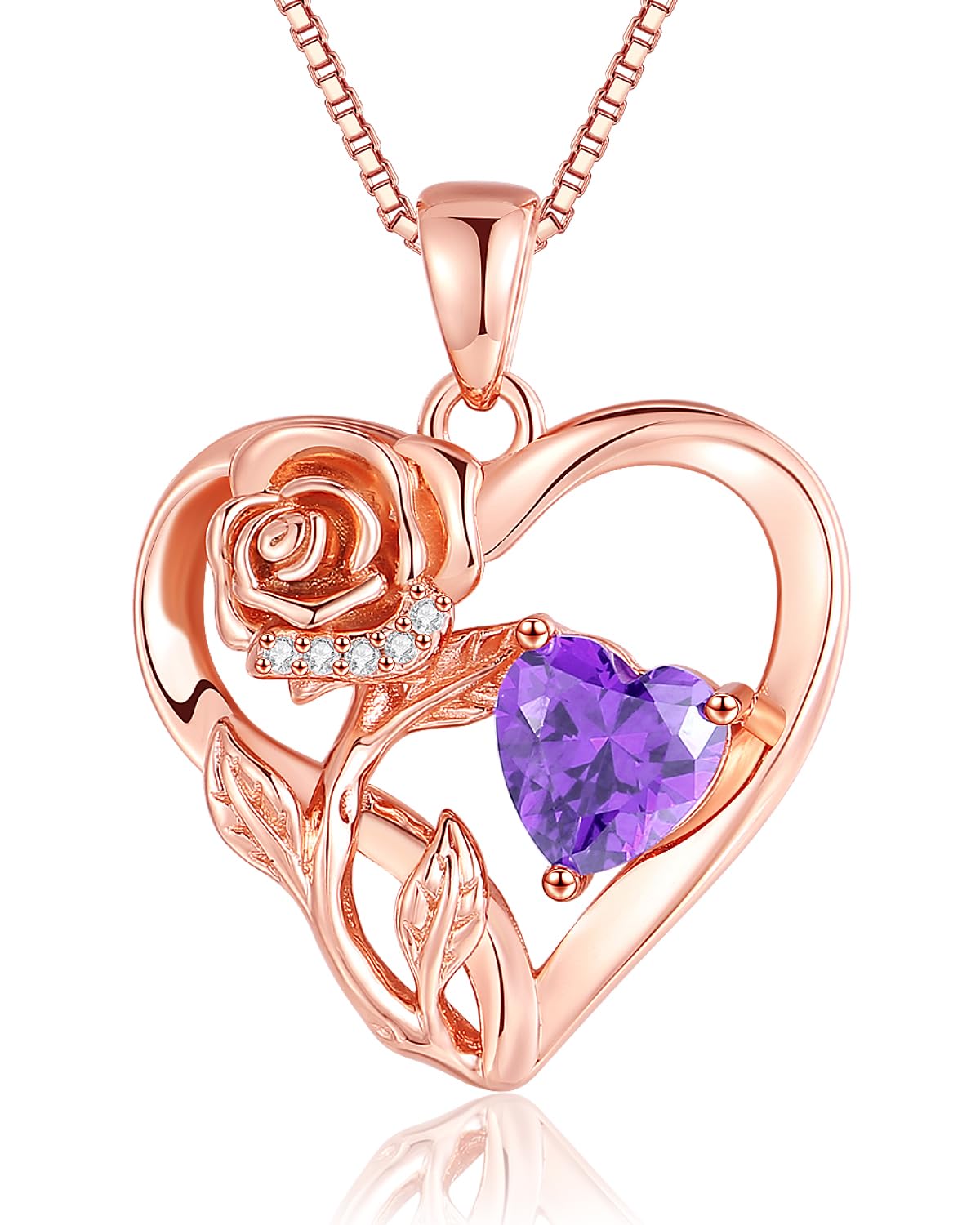 Infinity Rose Flower Heart Necklaces for Women 925 Sterling Silver Anniversary Jewelry for Her Love Gifts for Wife Sister Grandma Mom Mothers Day