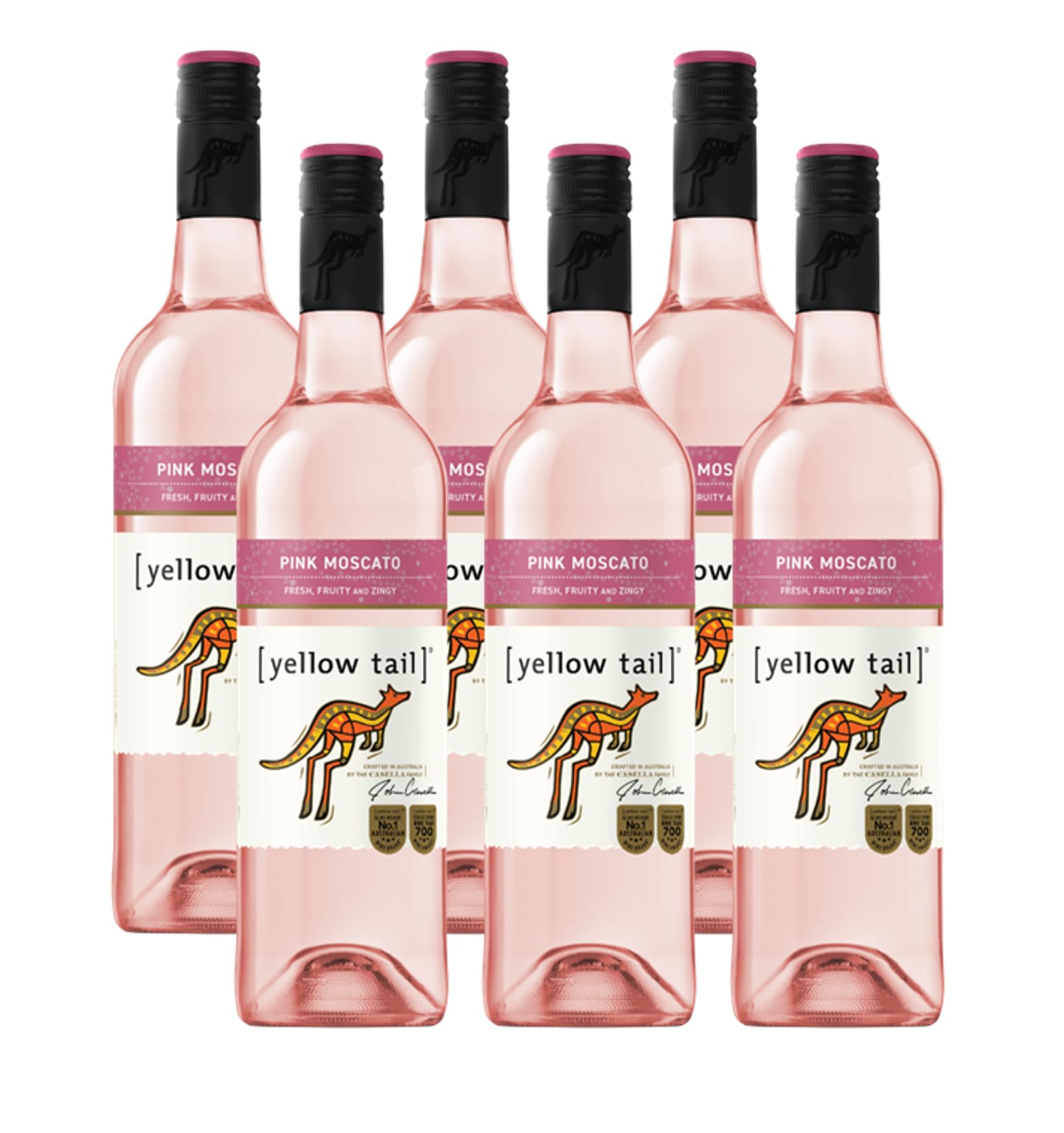 Yellow Tail Pink Moscato - Süßer Roséwein aus Australien mit 7,5% vol. Alkohol (6 x 0,75l)