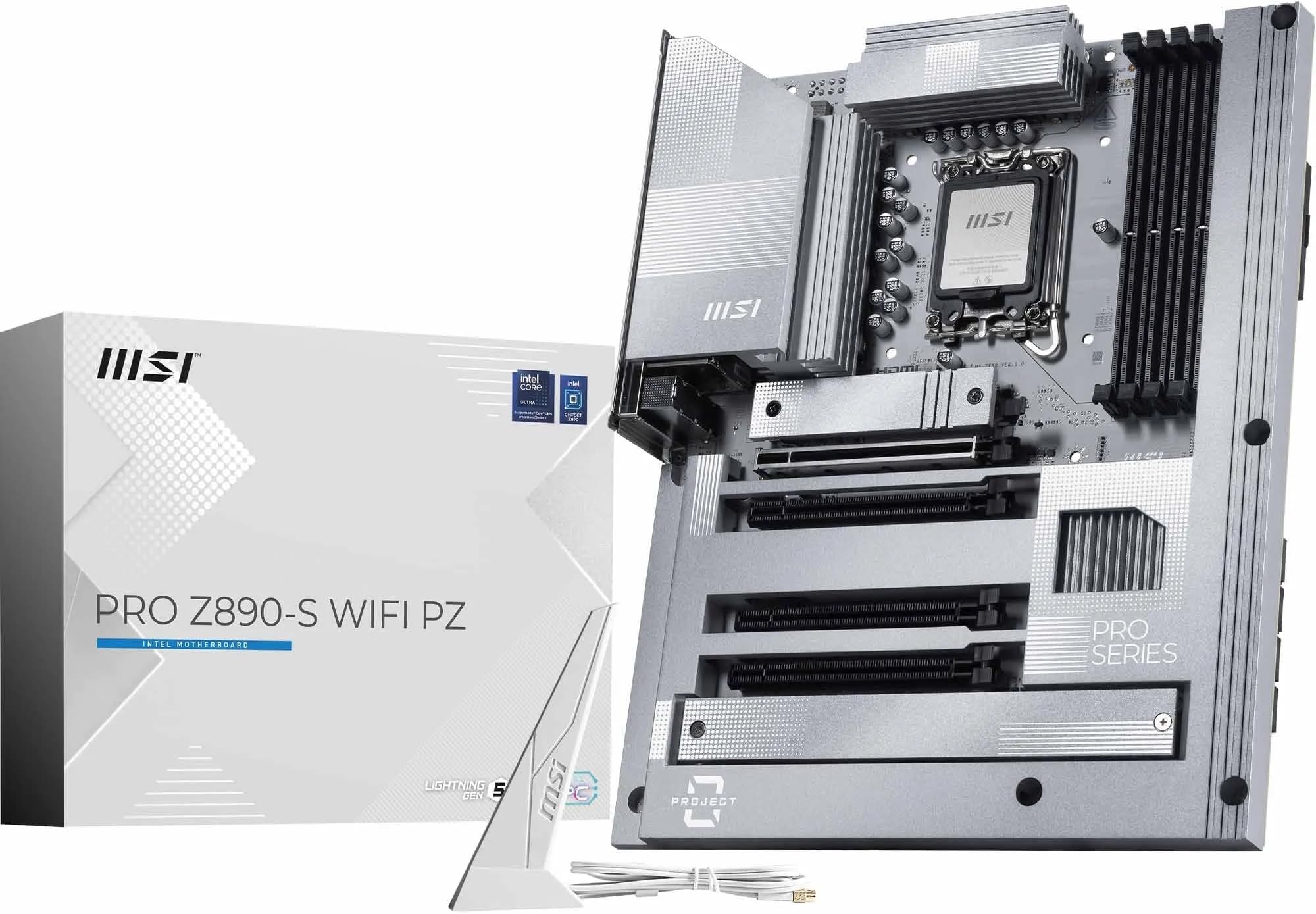 PRO Z890-S WiFi PZ Motherboard, Back-Connect ATX - Supports Intel Core Ultra Processors (Series 2), LGA 1851 - DDR5 Memory Boost (8600+ MT/s OC), PCIe 5.0 x16, M.2 Gen5, Wi-Fi 7, 2.5G LAN
