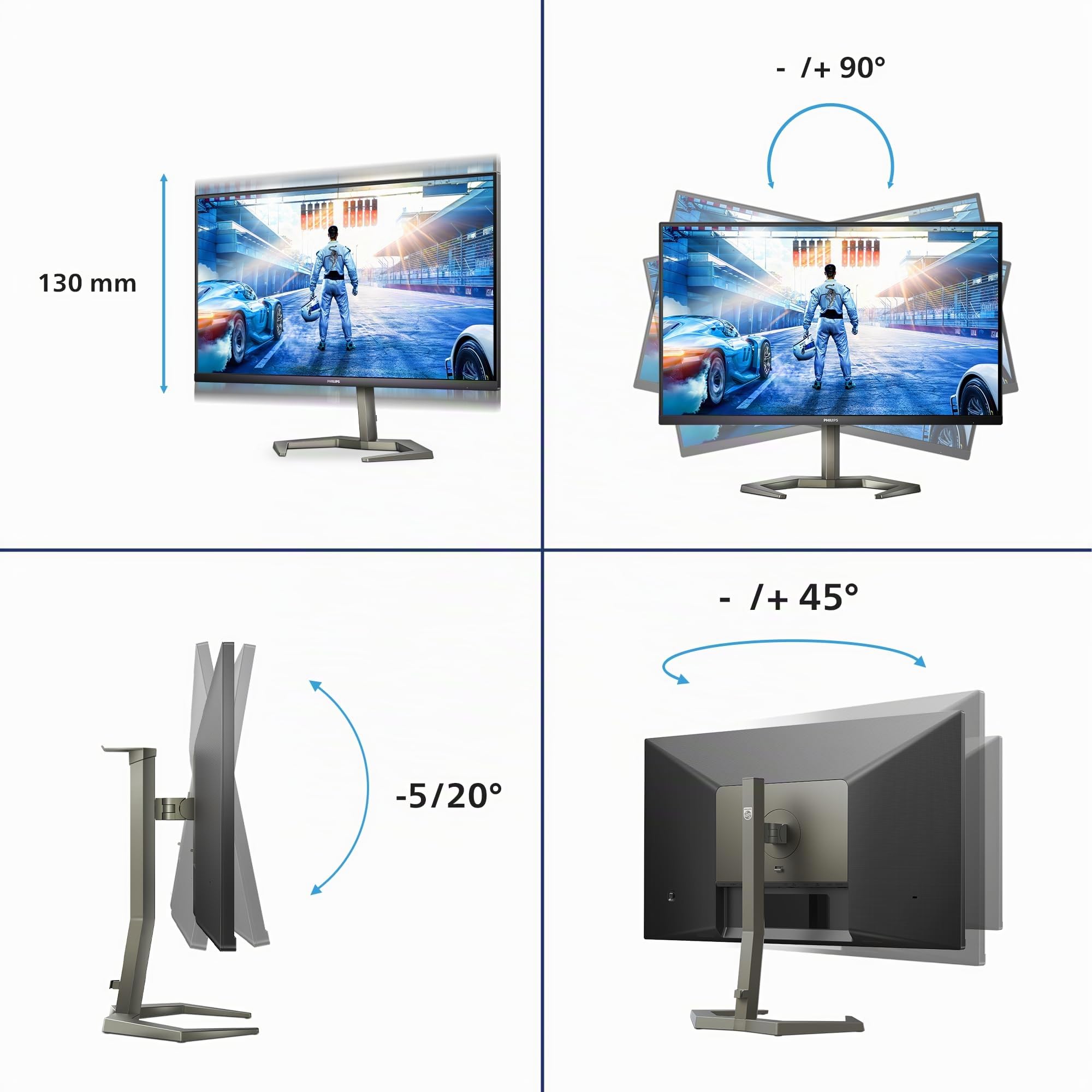 Philips Gaming 27M1N5200PA - 27 Pulgadas FHD Monitor, 240Hz, 1ms GTG, IPS, FreeSync, Altavoces, Altura Ajustable, USB Hub (1920 x 1080 @ 240 Hz, 400 CD/m² HDMI 2.0 / DP 1.4 / USB 3.2)