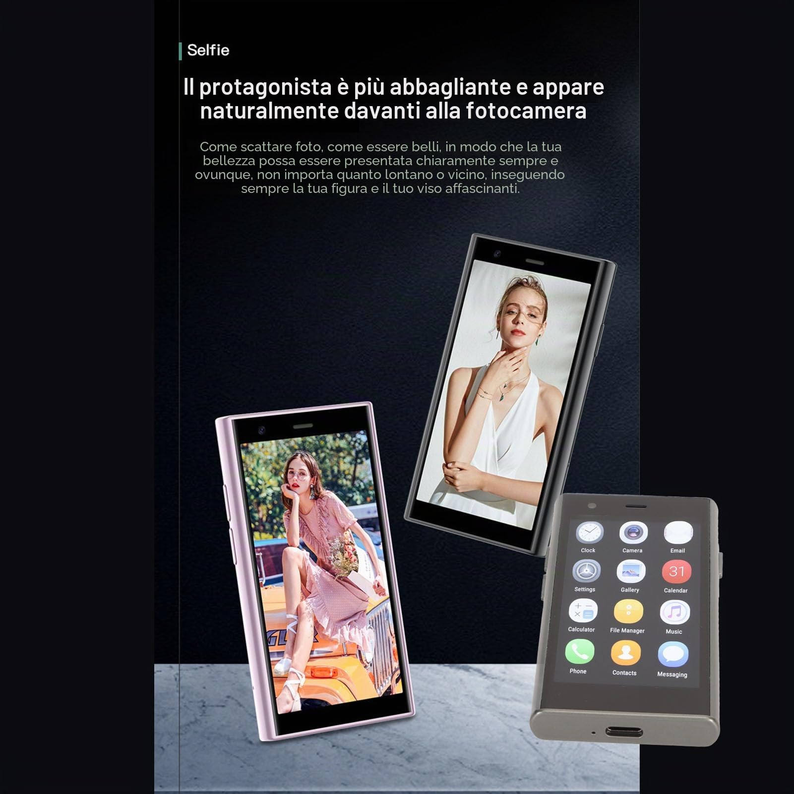 S23 Pro Super Mini Smartphone per Bambini, Cellulare di Rete 3G Sbloccato Android 8.1, 2 GB di 16 GB di ROM, LCD da 3,0 Pollici, Videocamera HD, Supporto WiFi Bluetooth (BLACK)