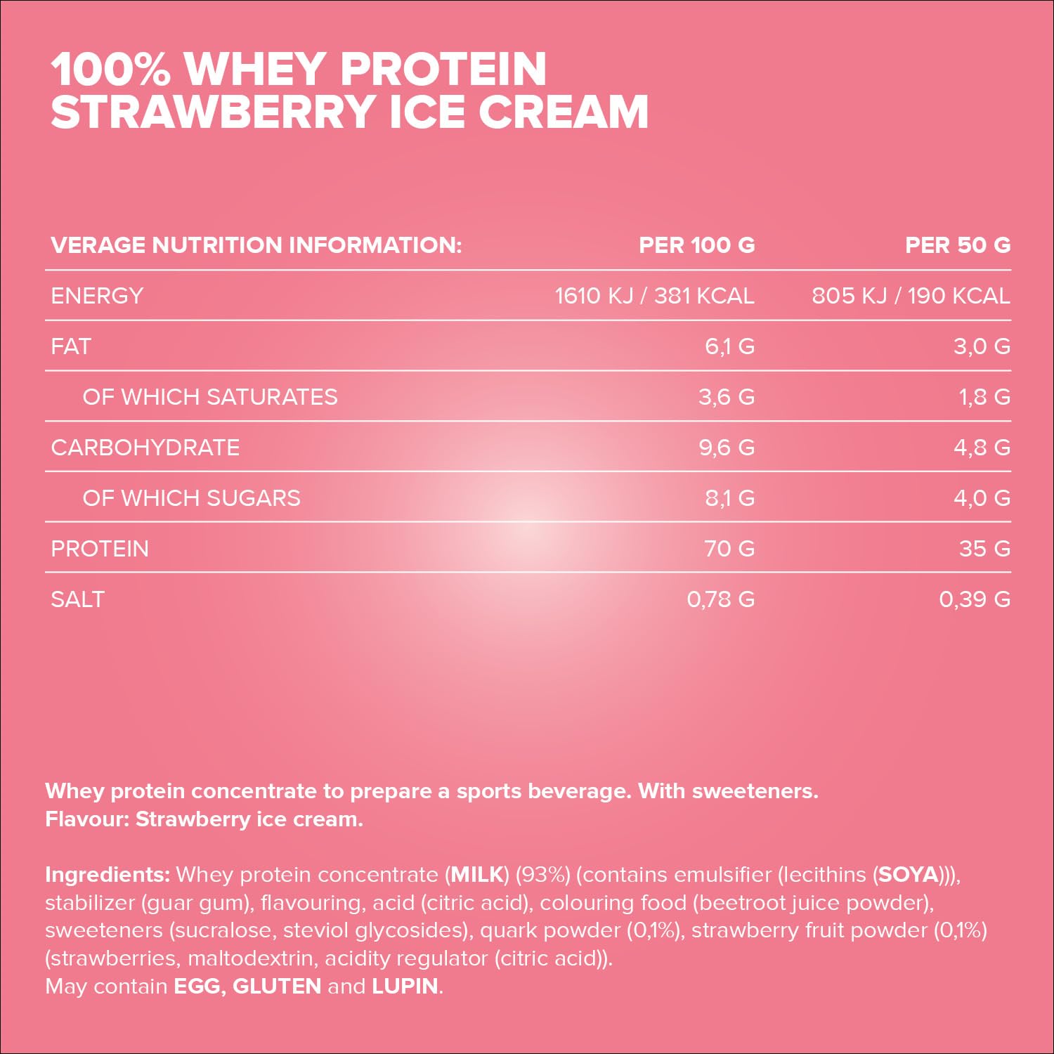 IronMaxx 100% Whey Protein Glace à la fraise – Poudre de protéines de lactosérum hydrosoluble | Riche en protéines | Contient naturellement des BCAA | Faible en sucre | Proteine Whey - 900 grammes