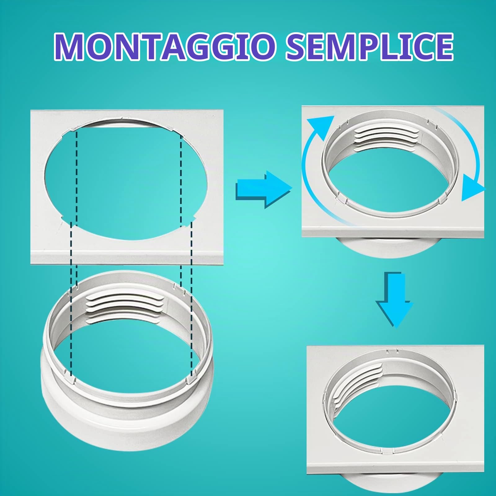 JEACENT - Kit di guarnizioni per scarico di condizionatore d’aria portatile per porta scorrevole, universale, regolabile, in PVC, fino a 228 cm, per tubo di scarico da 13-15 cm di diametro