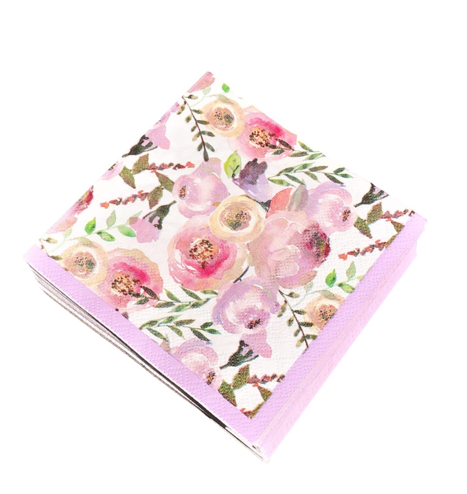 YOCHANDA Einweg-Servietten Mit Blumenmuster – 100 Stück, 3-lagig, 25,4 X 25,4 Cm, Aus Zellstoff