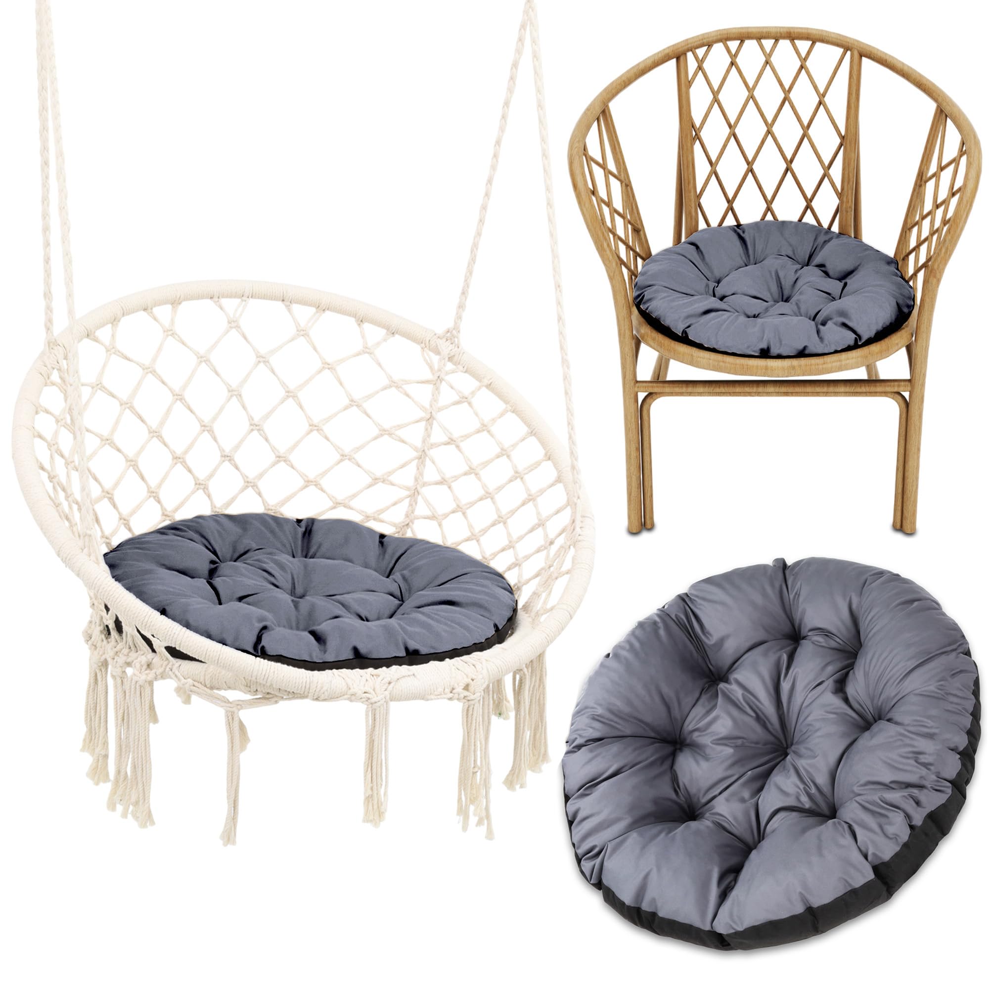 Cuscino Rotondo Per Poltrona Sospesa 60 Cm - Morbido, Lavabile, Verde, Per Interno Ed Esterno - Foto 9