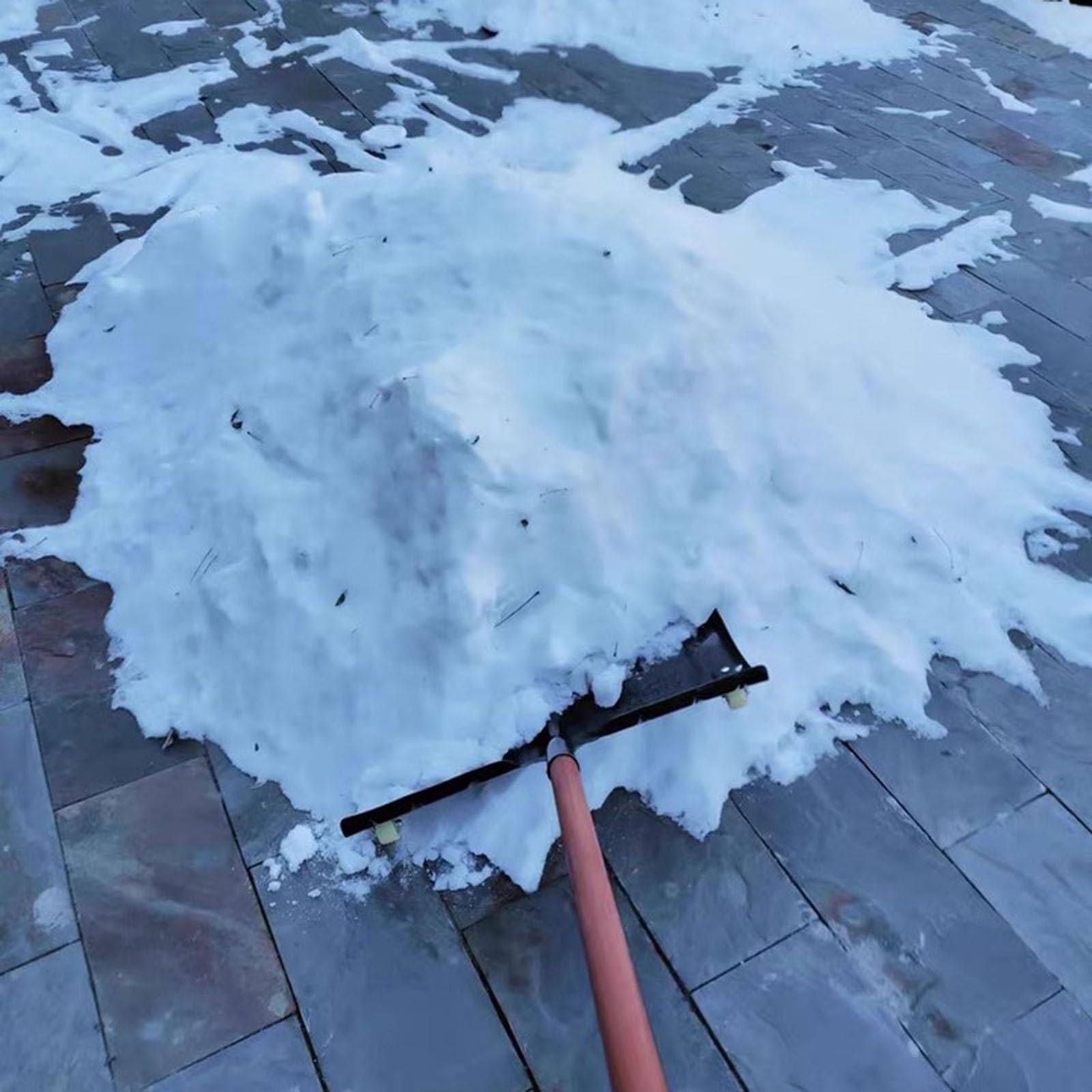 Pala da neve per bambini, pala da neve, pala da neve, pala da neve in acciaio al manganese, pala da costruzione, pala per cereali, pala per rifiuti (70 cm + 1,2 m manico in legno)