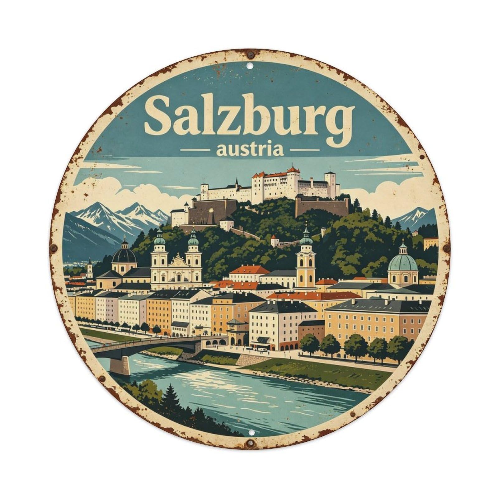 Salzburg_vintage_ Metal Tin Sign Plaque