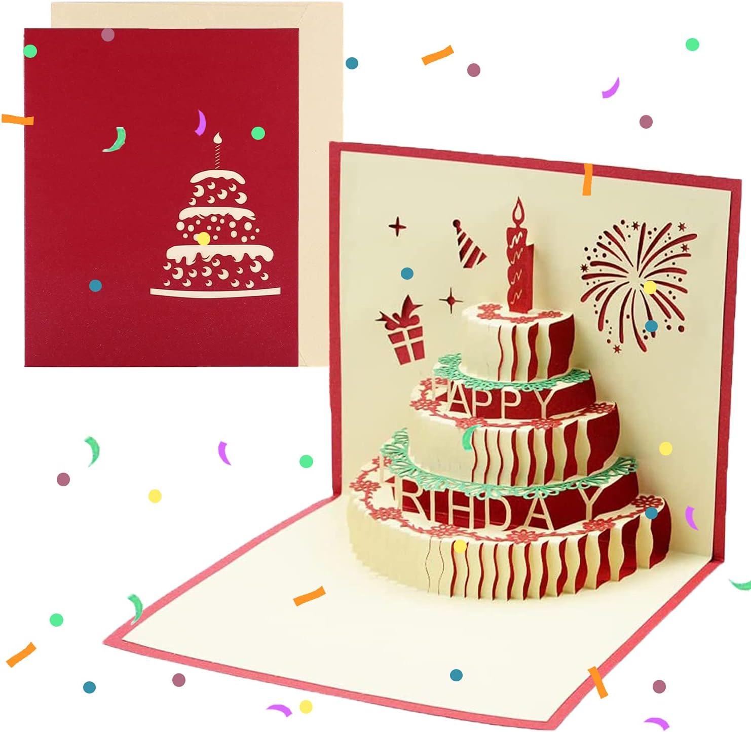 誕生日カード 早割クーポン Bronc 誕生日ケーキカード 切り絵立体バースデーケーキ 手作り メッセージカード 感謝 誕生日 手作りの贈り物 お祝い レッド すべての機会 結婚カード 記念日 封筒付き 誕生日カード 早割クーポン Bronc 誕生日ケーキカード 切り絵立体バースデーケーキ 手作り メッセージカード 感謝 誕生日 手作りの贈り物 お祝い レッド すべての機会 結婚カード 記念日 封筒付き