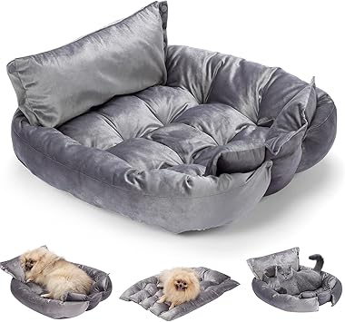 Amazon 在庫一掃 Dulcii ペットベッド ペットソファ 多機能 ふわふわ 暖かい 犬ベッド 猫ベッド 洗え ペットマット クッション 小型犬 猫 Dulcii ベッド クッション 通販