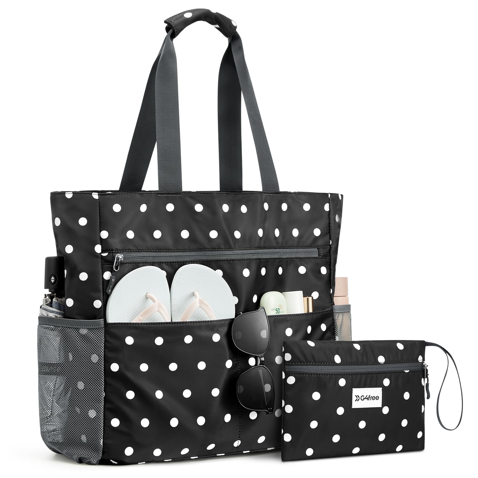 G4Free Sac Fourre-tout de Plage Imperméable, Pliable et Résistant au Sable de Grande Capacité pour Femme