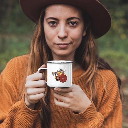 Miniatura 3 de Viking Themed Rubber Duck Gift for Kids Fun Toy with Ax and Shield 12oz Enamel Silver Mug