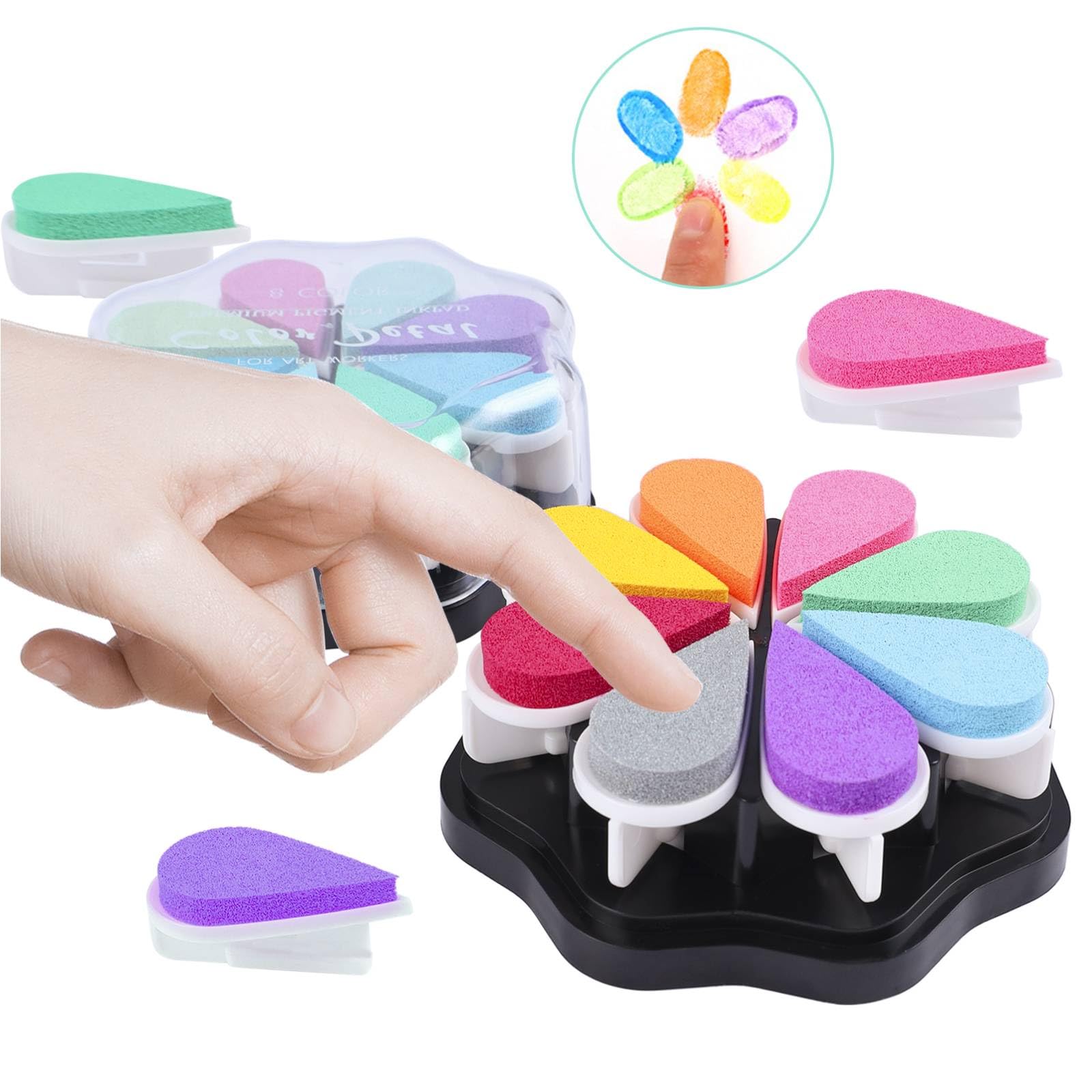 16 Tamponi Colorati Per Timbri | Inchiostro Lavabile | Per Disegni, Scrapbooking E Fai Da Te - Foto 10