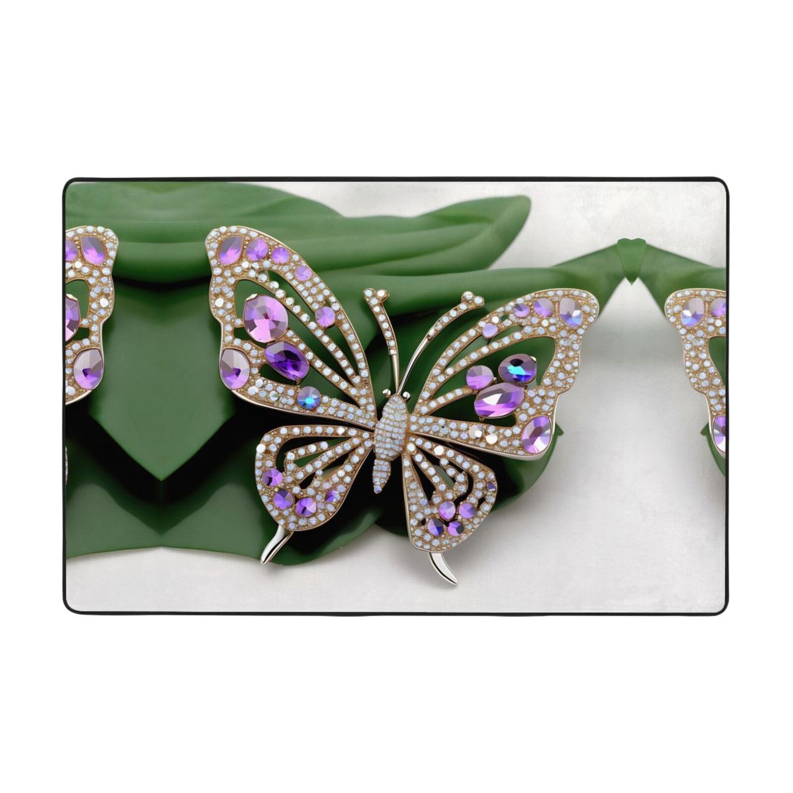 Tapis papillon strass super doux pour chambre d'enfant et salon
