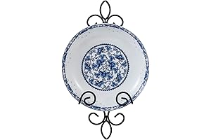 MyGift Decorative Vintage Hanging Display Rack For Plates In Black Matte Finish