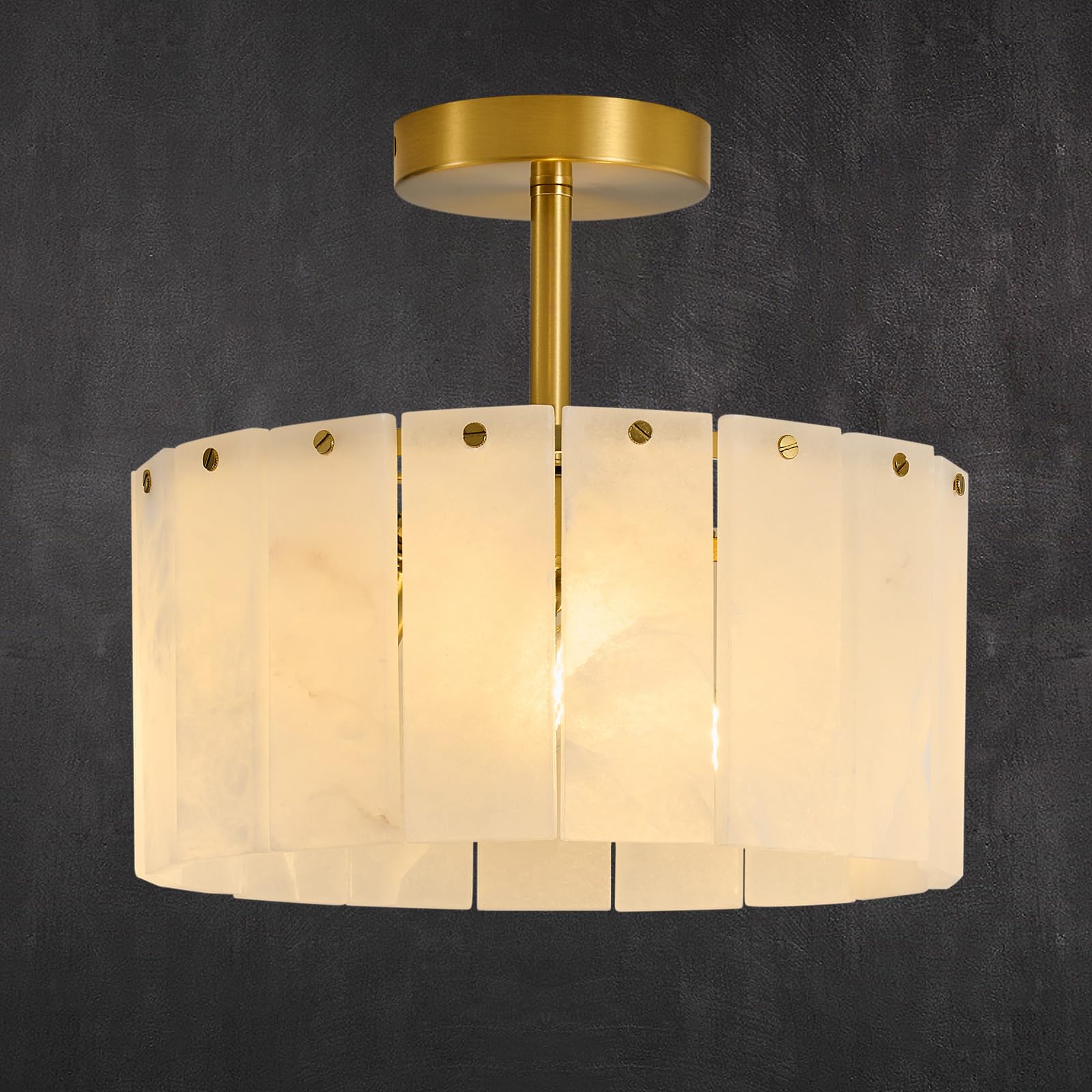 HONIEGG 11.8in Modern Alabaster Ceiling Light